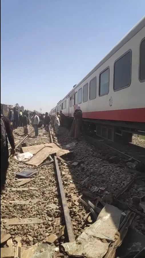 اصطدام قطارين فى سوهاج