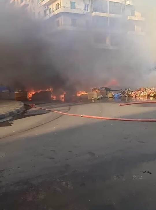 حريق بشادر فوانيس رمضان بالإسكندرية