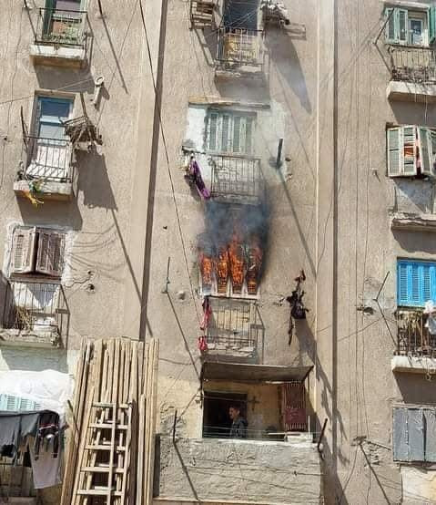 حريق فى شقة بالإسكندرية