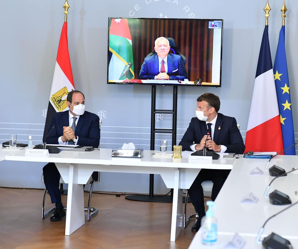 السيسى وماكرون وملك الأردن