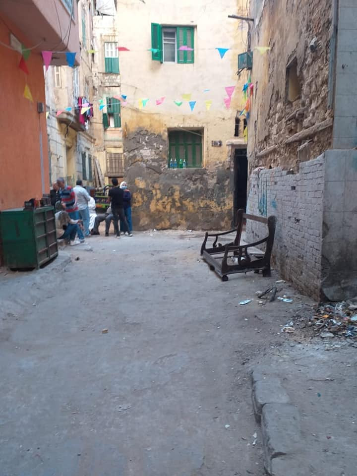 انهيار أجزاء من عقار بالإسكندرية
