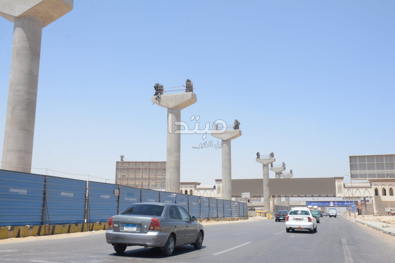 أعمدة مونوريل العاصمة الإدارية بمحطة المشير طنطاوى