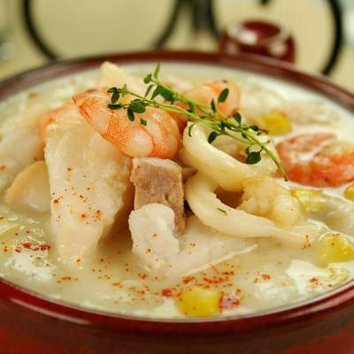 شوربة السى فود بالكريمة
