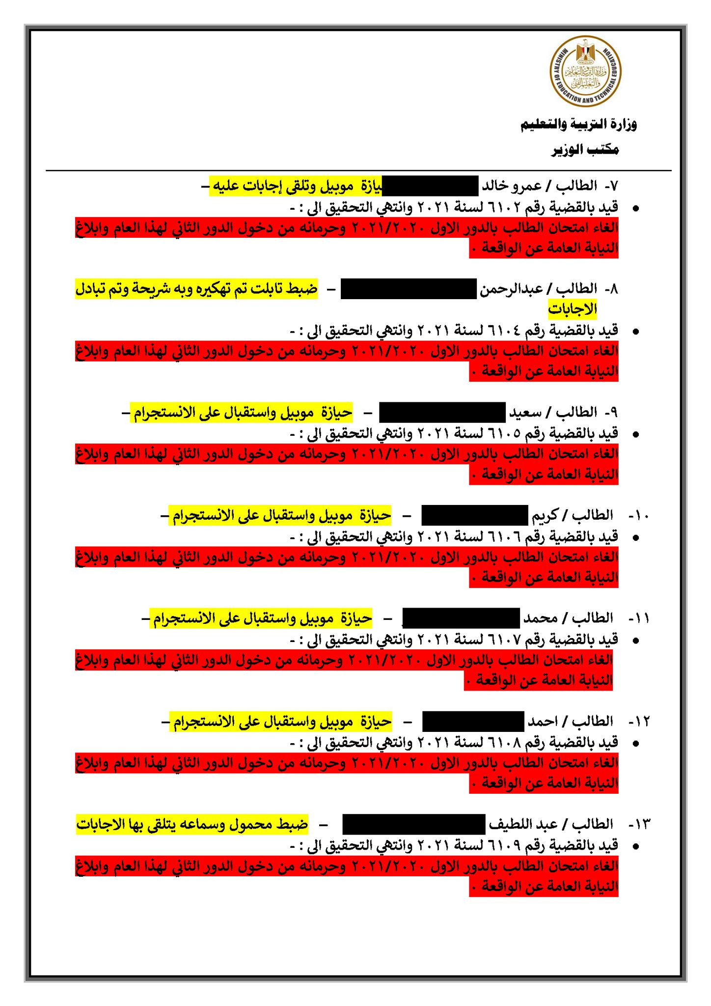 قائمة الغشاشين