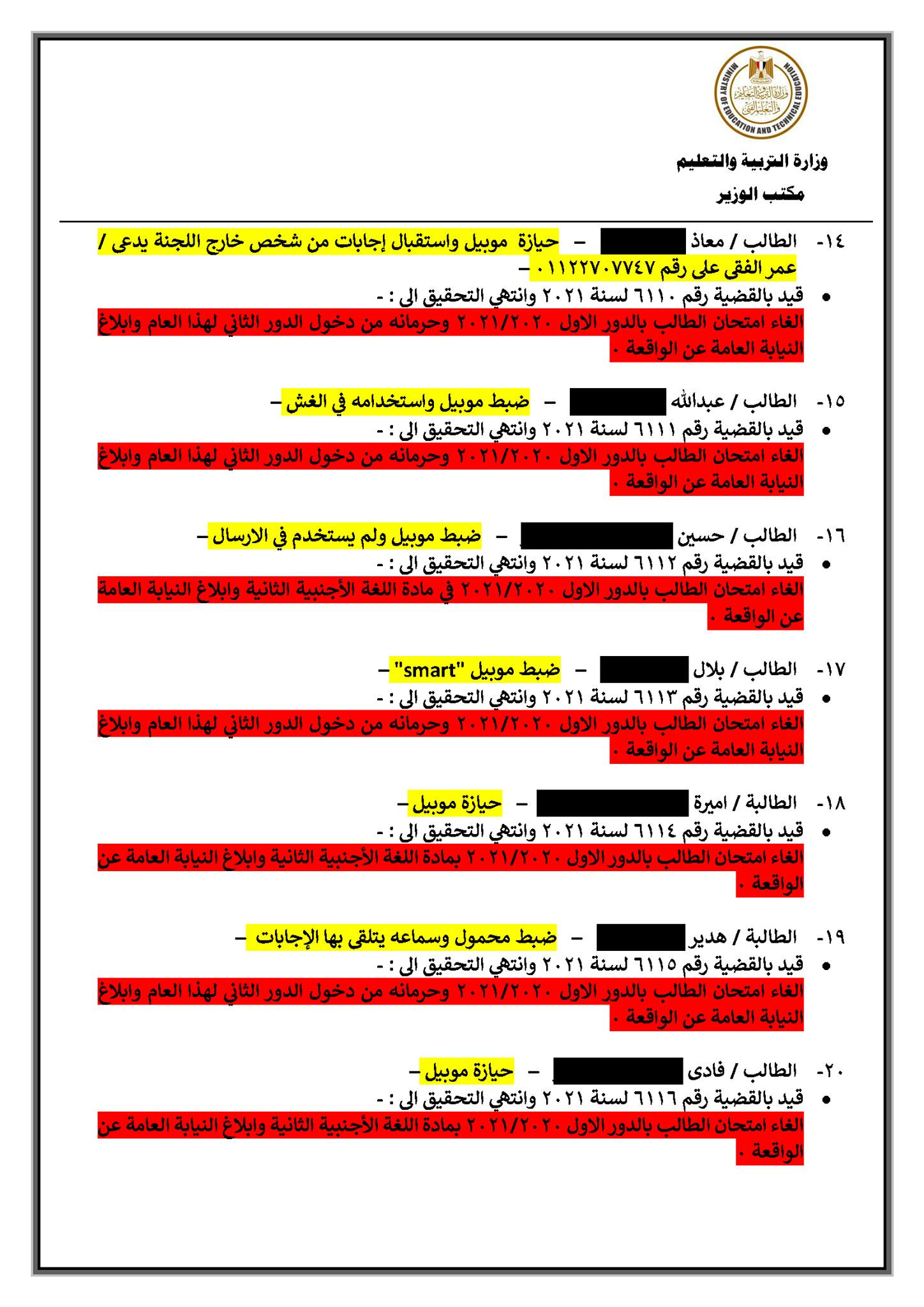 قائمة الغشاشين