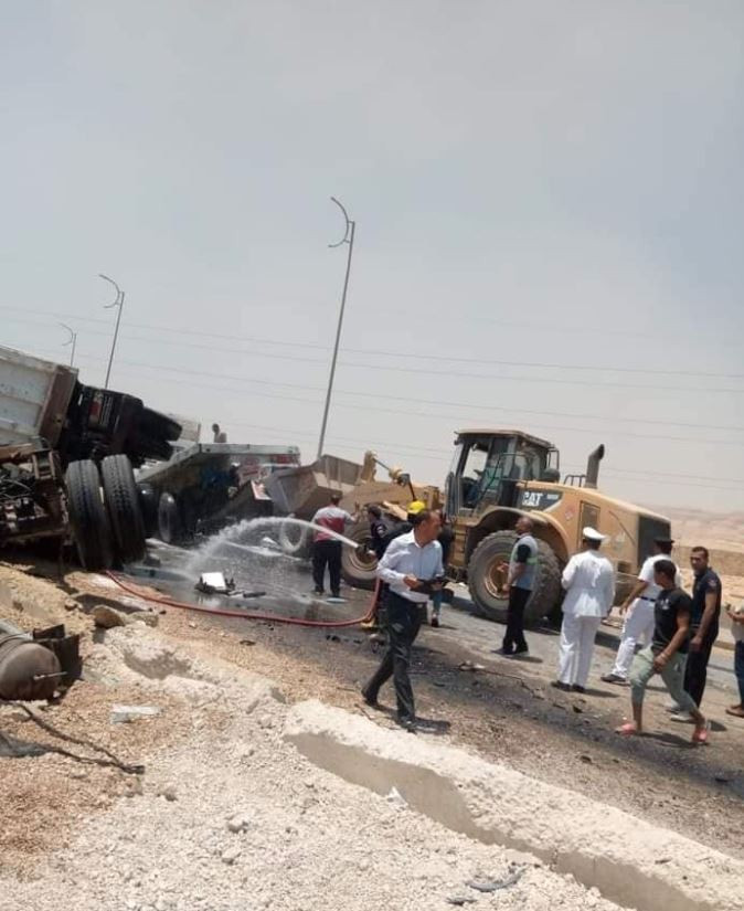 حادث تصادم بالطريق الدائرى الأوسطى بحى حلوان