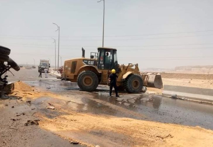 حادث تصادم بالطريق الدائرى الأوسطى بحى حلوان