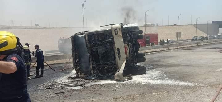حادث تصادم بالطريق الدائرى الأوسطى بحى حلوان