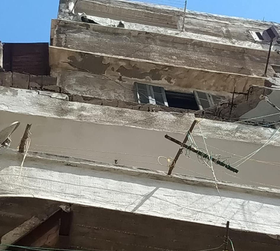 انهيار شرفة عقار فى الإسكندرية