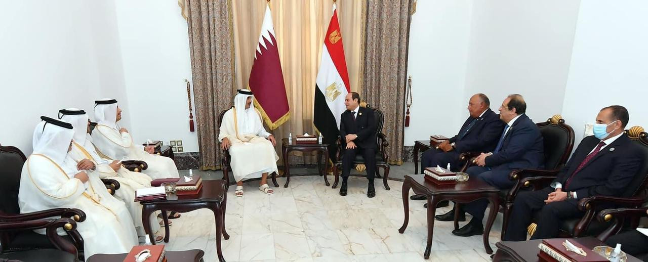 الرئيس السيسى والأمير تميم فى بغداد