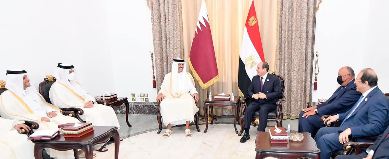 الرئيس السيسى والأمير تميم فى بغداد