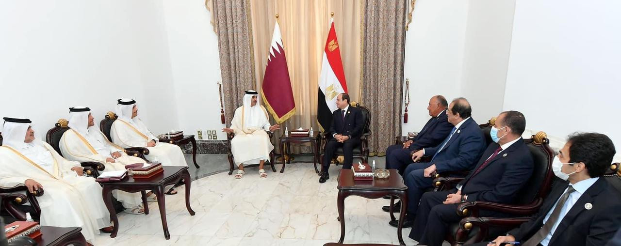 الرئيس السيسى والأمير تميم فى بغداد