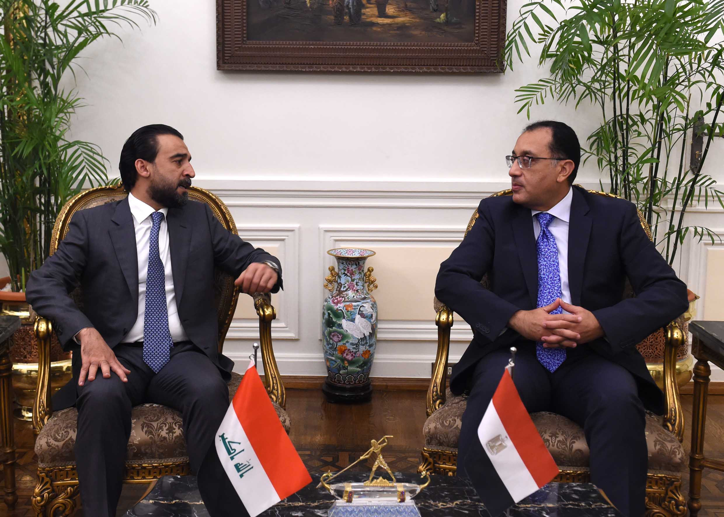 مدبولى يستقبل رئيس مجلس النواب العراقى