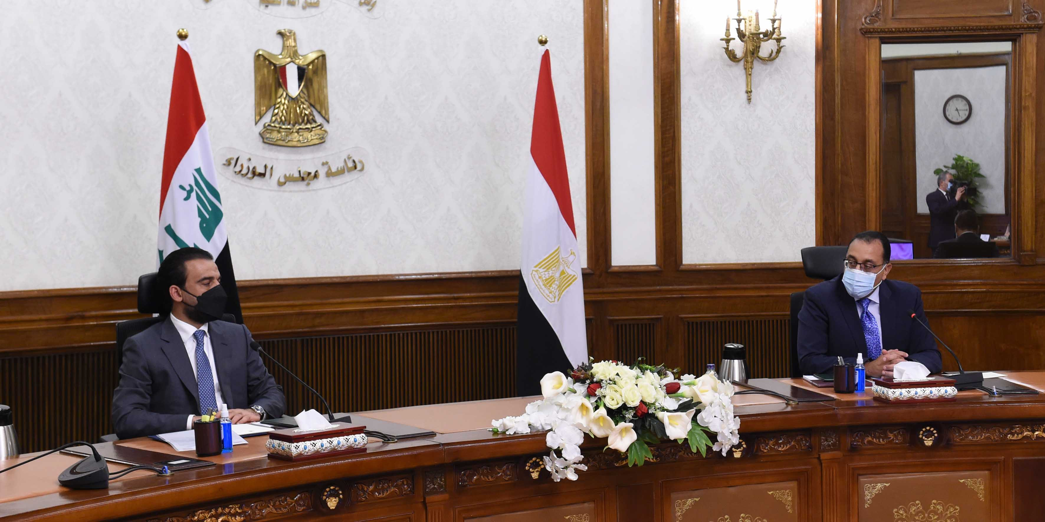 مدبولى يستقبل رئيس مجلس النواب العراقى