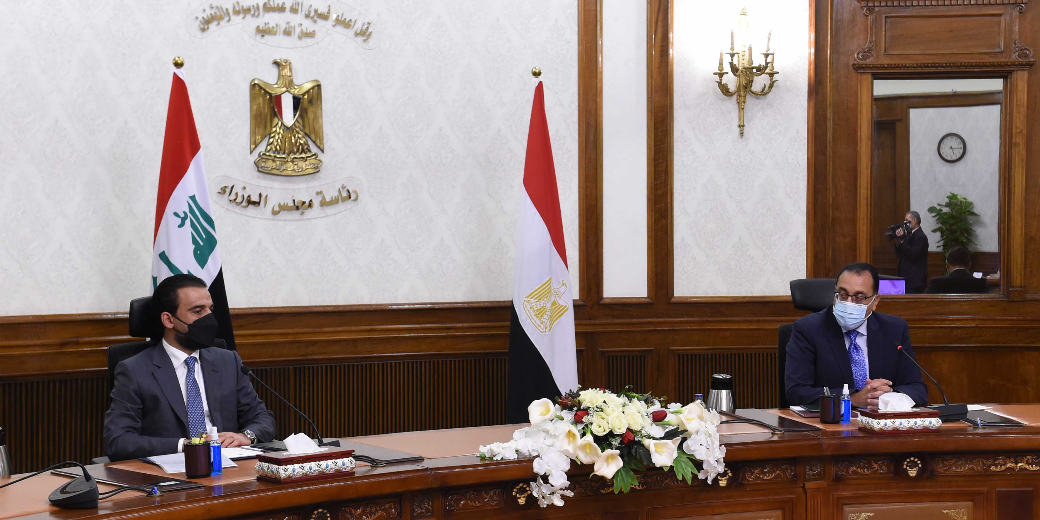 مدبولى يستقبل رئيس مجلس النواب العراقى