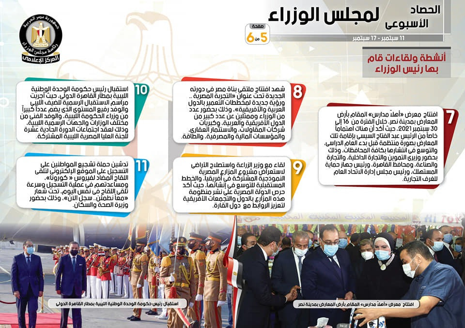 لقاءات واجتماعات رئيس الوزراء فى أسبوع