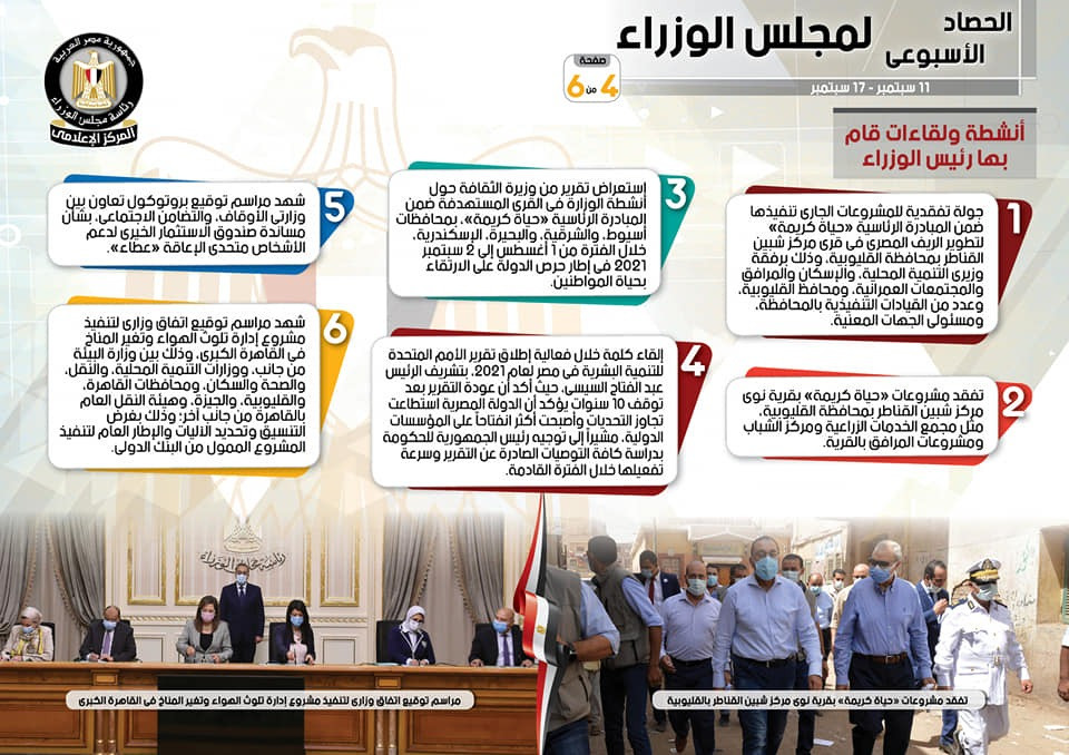 لقاءات واجتماعات رئيس الوزراء فى أسبوع