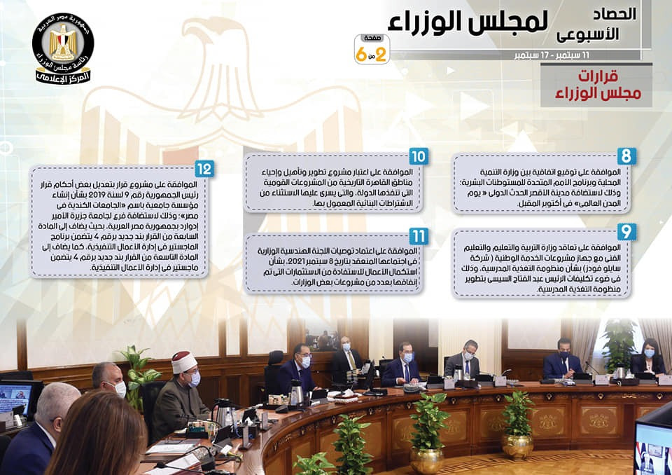 لقاءات واجتماعات رئيس الوزراء فى أسبوع
