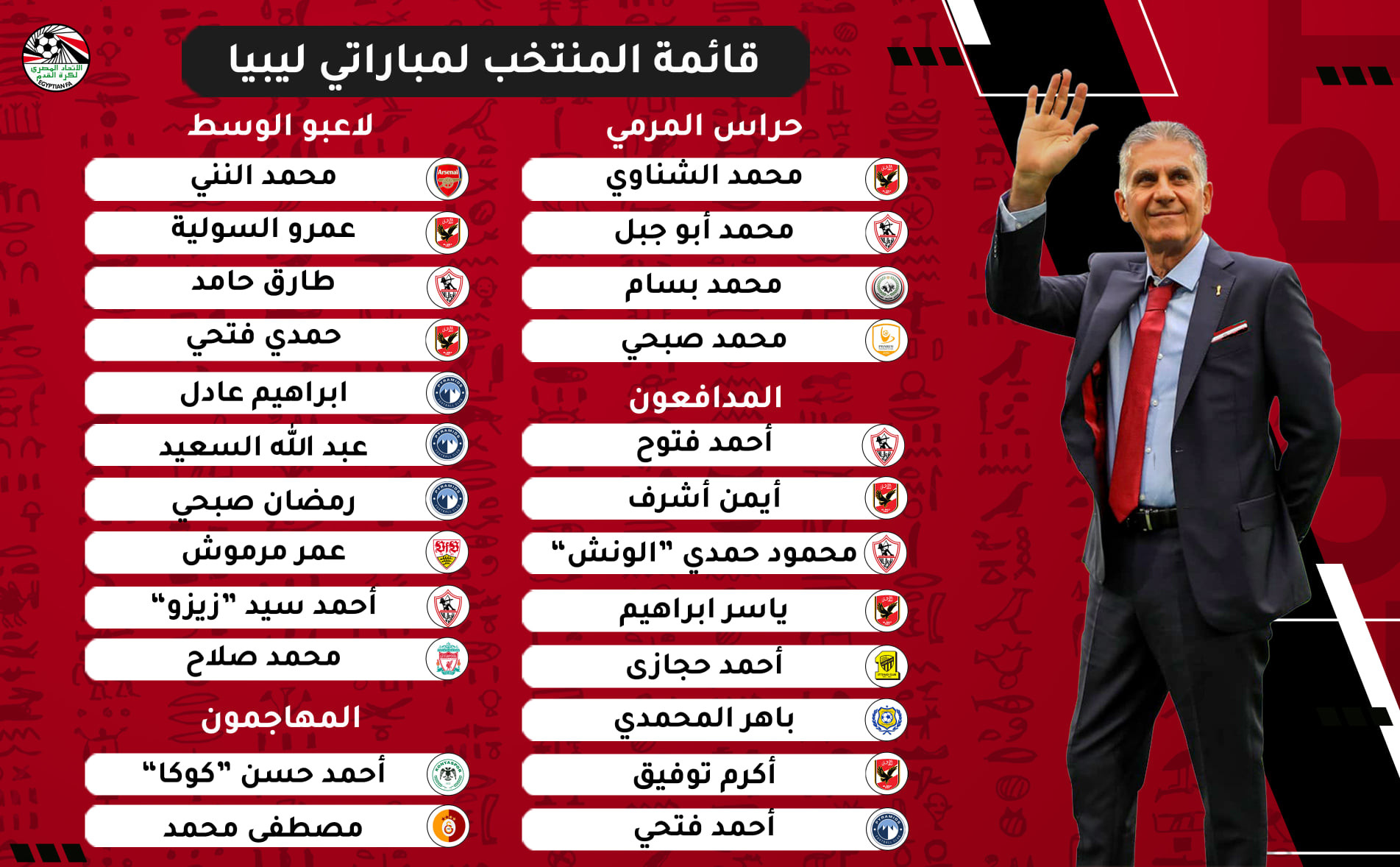 قائمة المنتخب