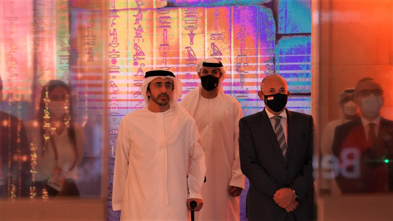 وزير خارجية الإمارات يزور الجناح المصرى فى إكسبو 2020