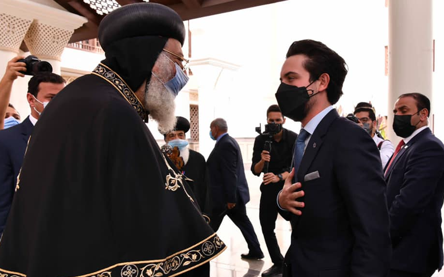 البابا تواضروس الثانى يستقبل ولى العهد الأردنى