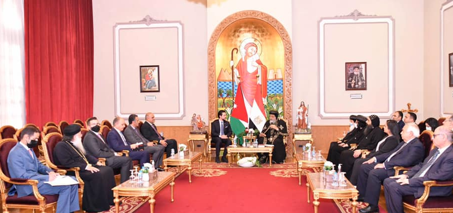 البابا تواضروس الثانى يستقبل ولى العهد الأردنى