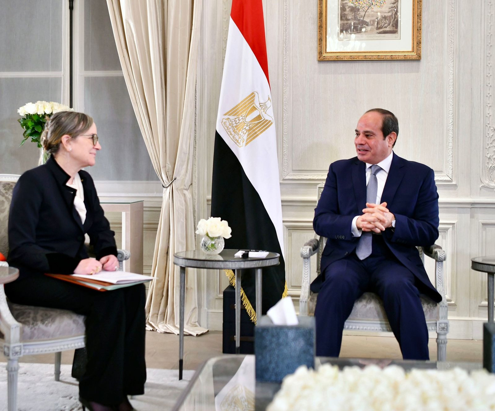 الرئيس السيسى يلتقى رئيسة وزراء تونس