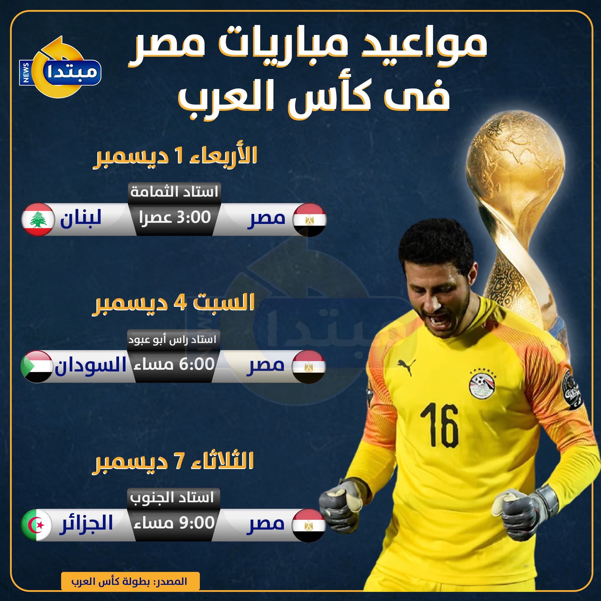 العرب كاس مصر مباريات في موعد مباراة