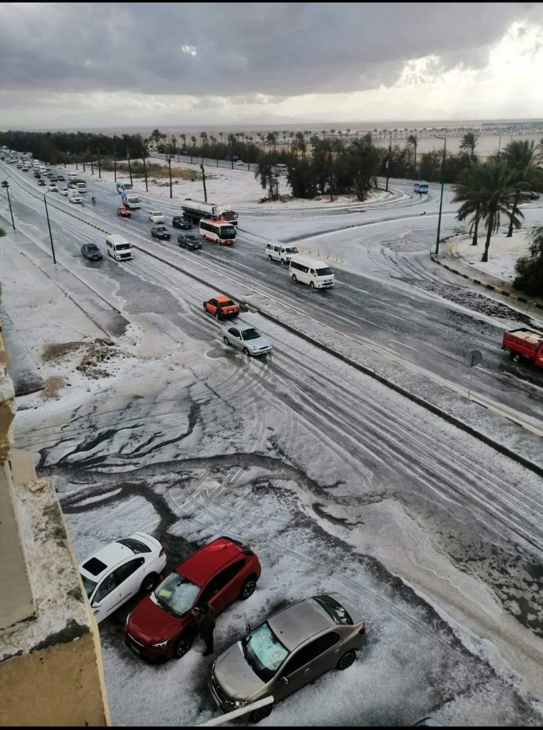 تساقط ثلوج على الغردقة