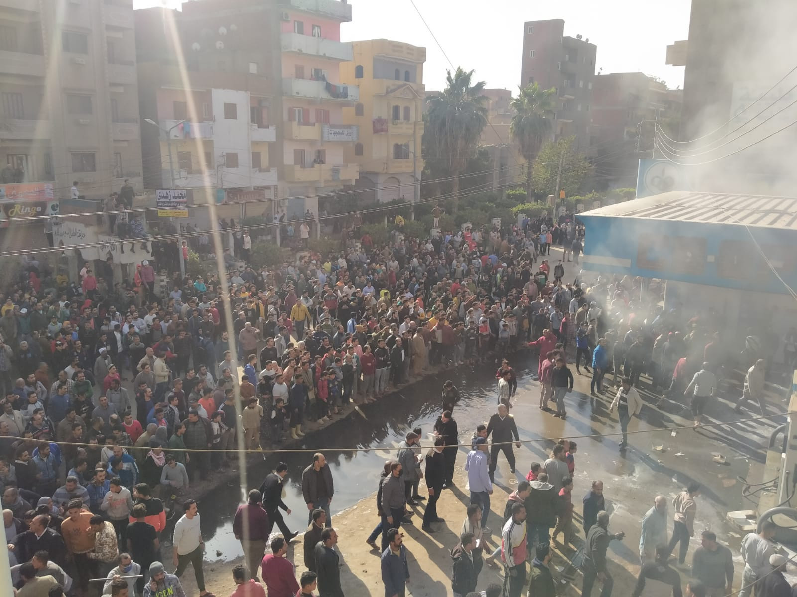 حريق محطة بنزين
