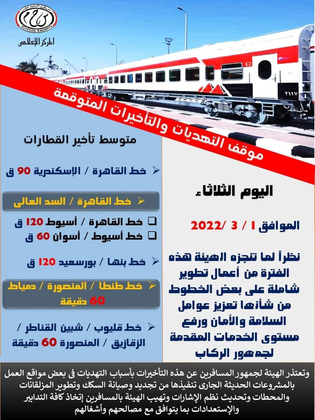 تأخيرات القطارات
