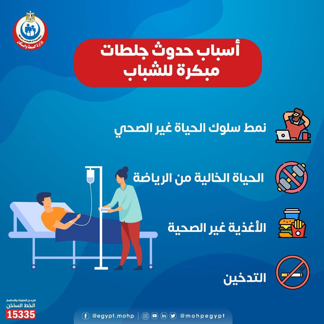 أسباب حدوث جلطات مبكرة للشباب