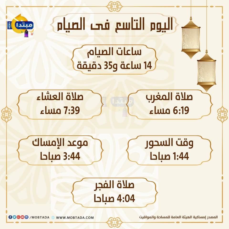 ساعات الصيام