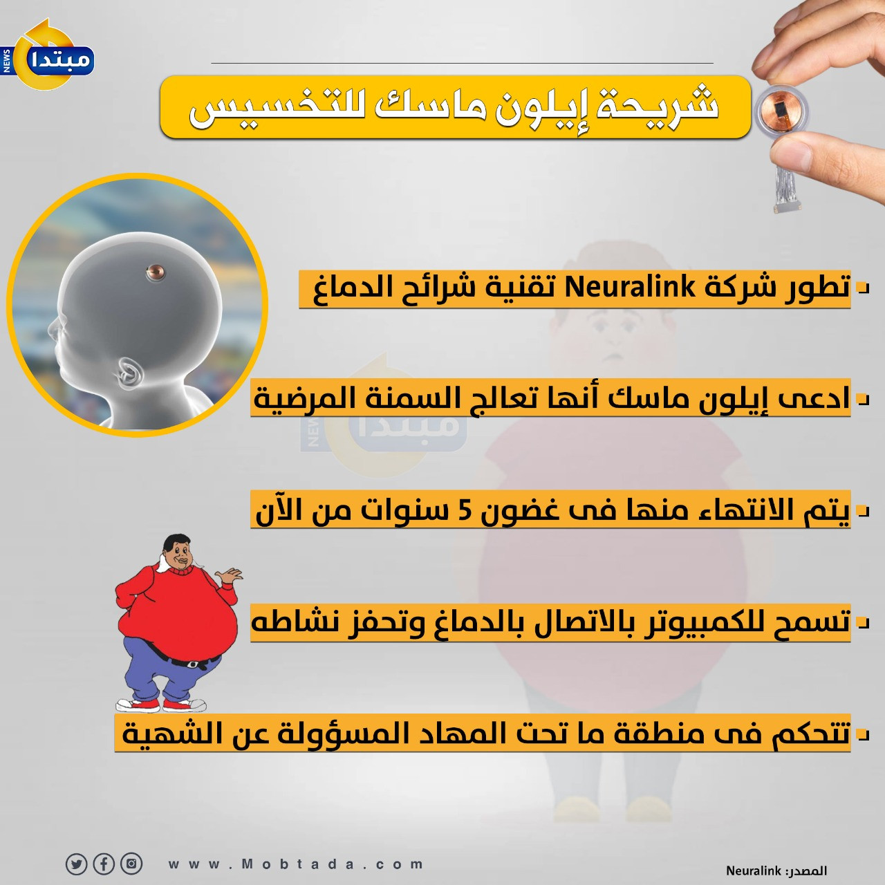 شريحة إيلون ماسك للتخسيس (إنفوجراف)