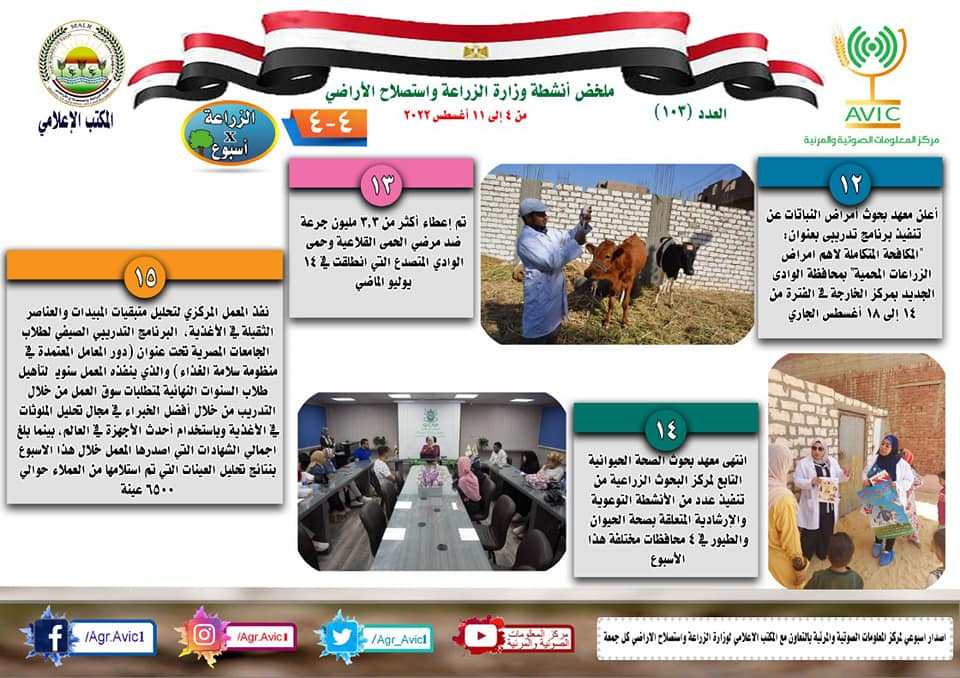 حصاد الزراعة فى أسبوع