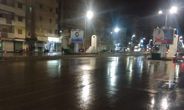 سقوط أمطار على محافظة دمياط