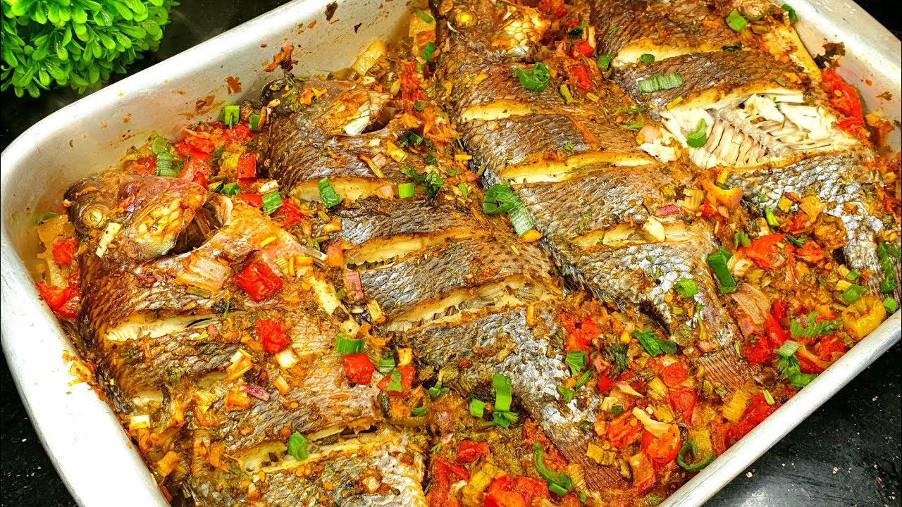 طريقة عمل صينية سمك بالخضار