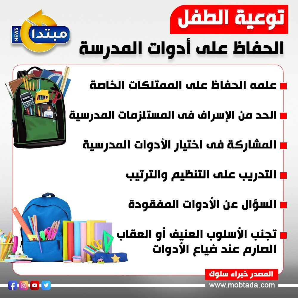 الحفاظ على أدوات المدرسة