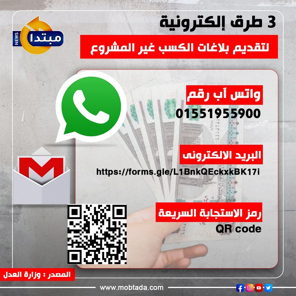 3 طرق إلكترونية لتقديم بلاغات الكسب غير المشروع (إنفوجراف)