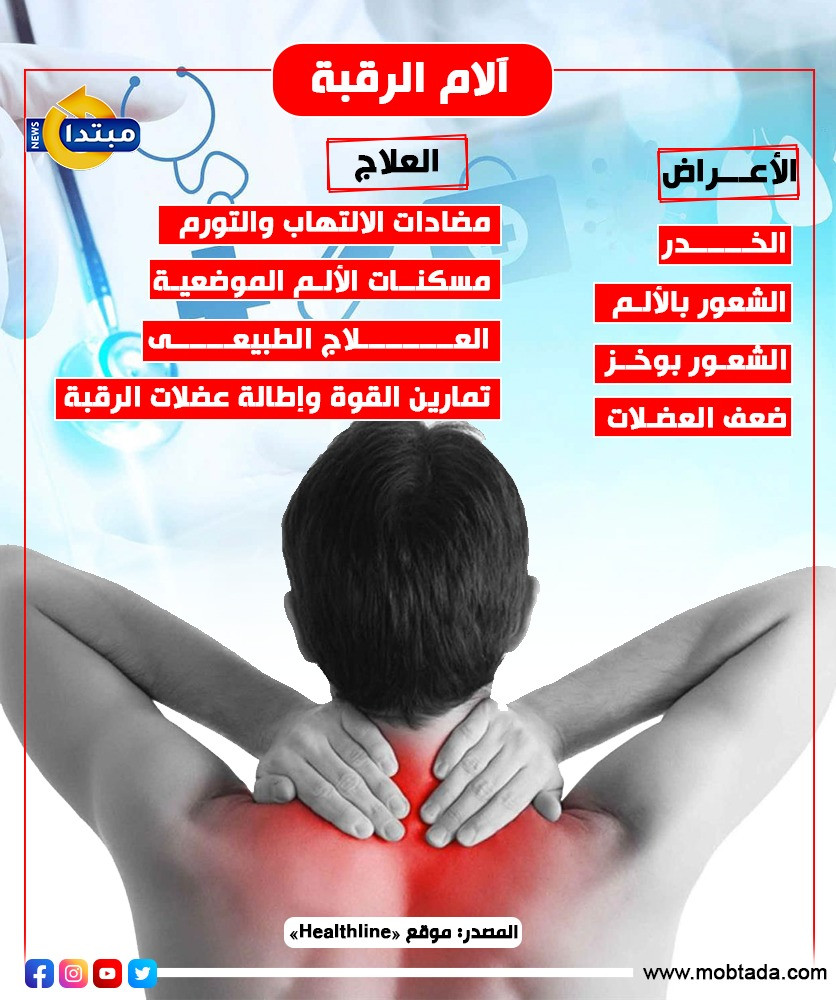 آلام الرقبة.. الأعراض والعلاج (إنفوجراف)