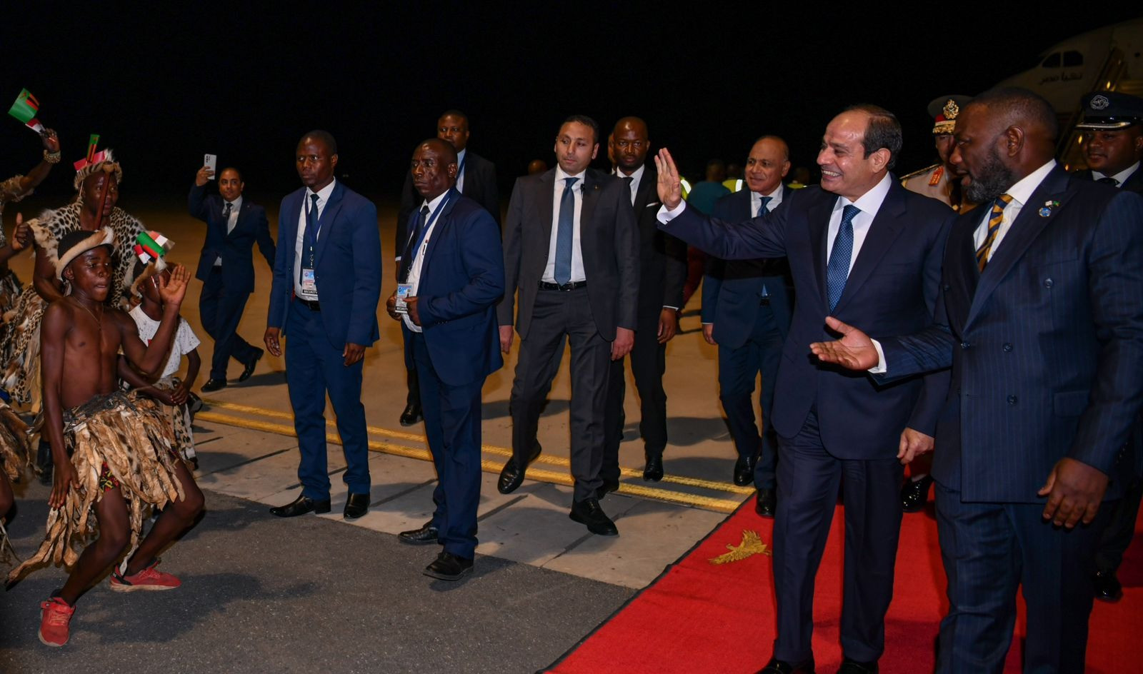 الرئيس السيسى يصل إلى زامبيا