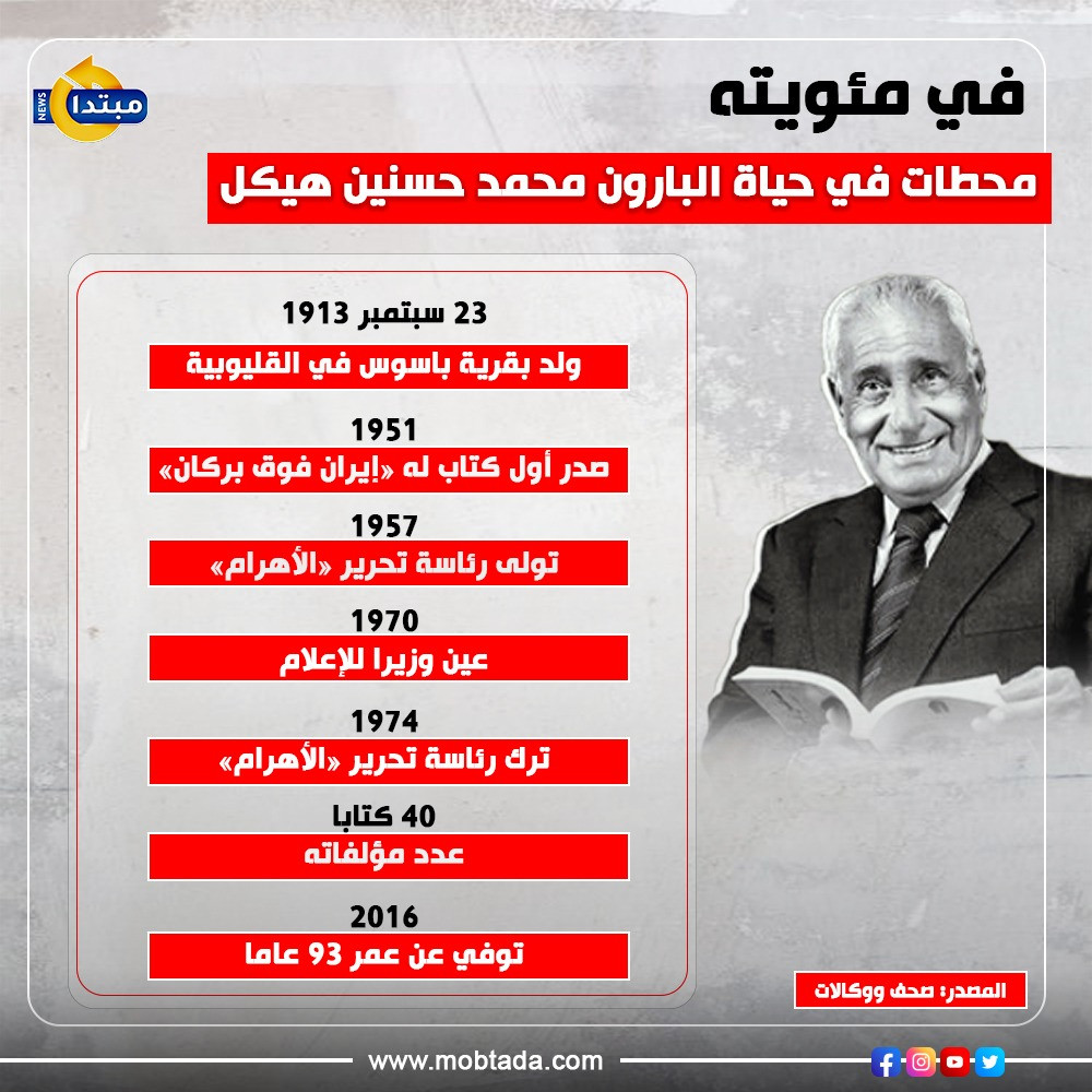 في مئويته.. محطات في حياة البارون محمد حسنين هيكل