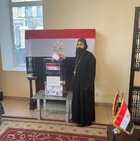جانب من مشاركة الجالية المصرية فى موسكو بالانتخابات الرئاسية