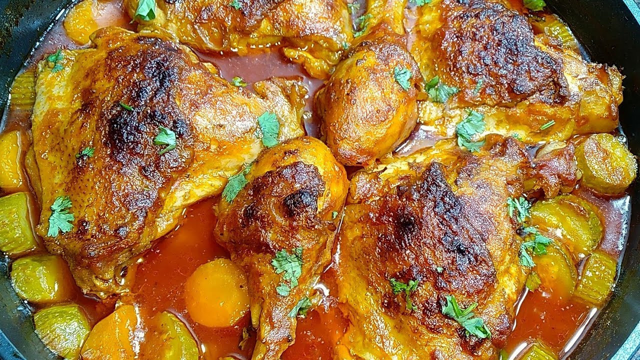 صينية كوسة بالفراخ والحمص صينية كوسة بالفراخ والحمص