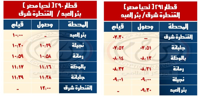 مواعيد القطارات