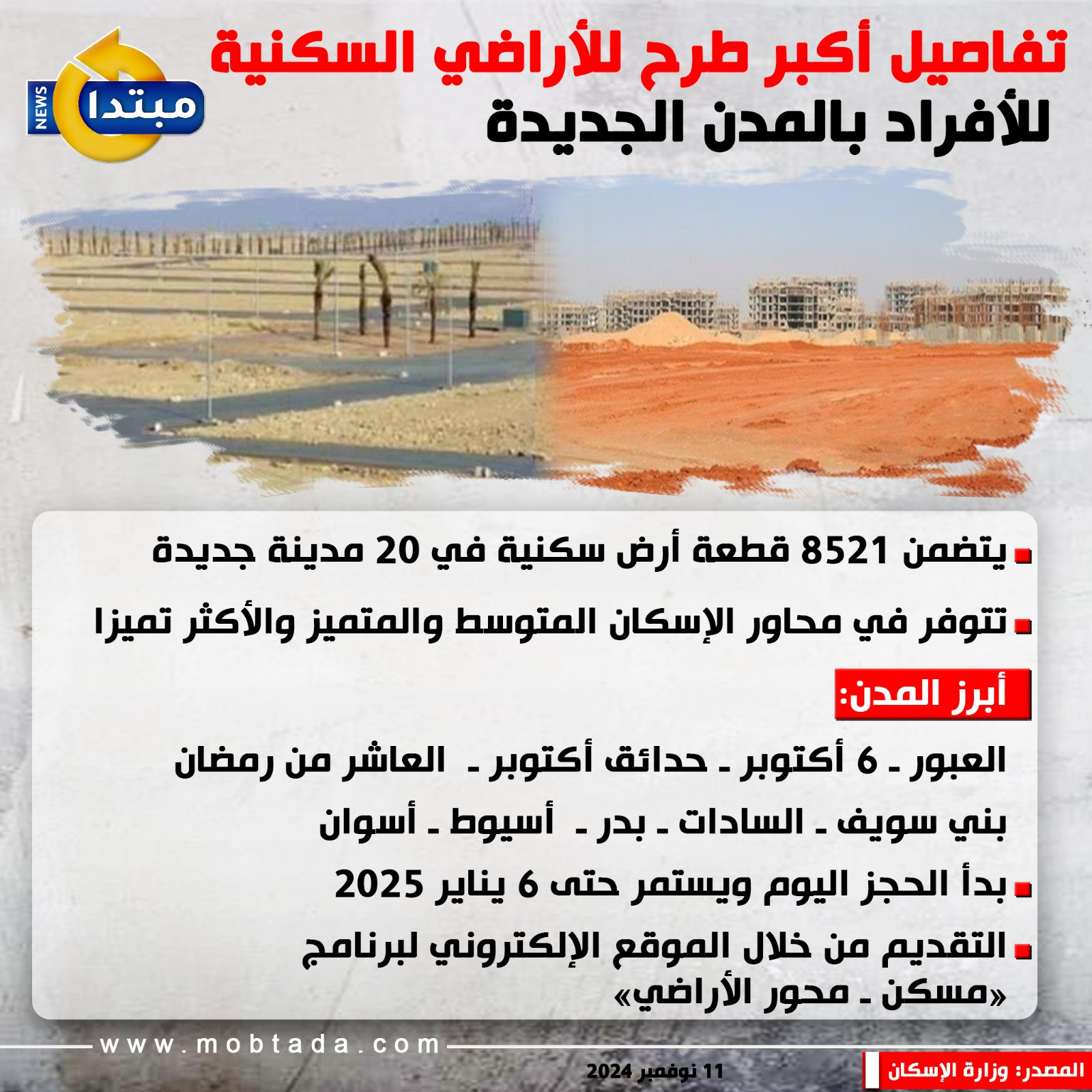 أكبر طرح للأراضي السكنية للأفراد