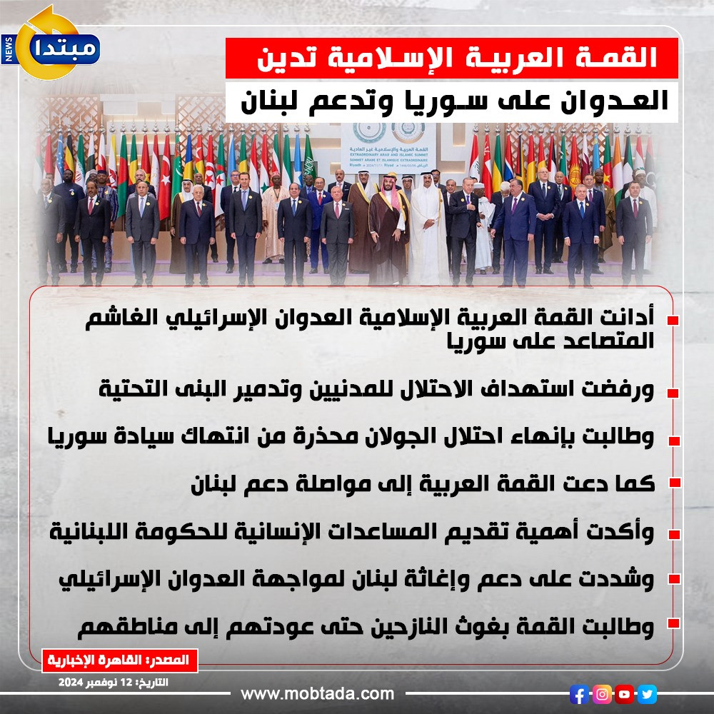 إنفوجراف القمة الغربية الإسلامية