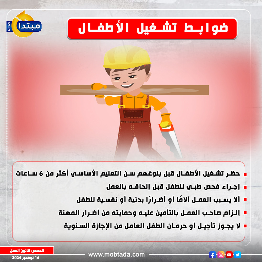 ضوابط تشغيل الأطفال