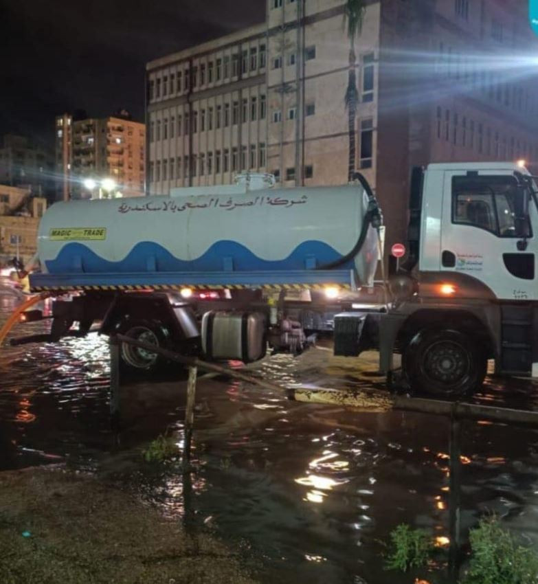 شفط مياه أمطار بالإسكندرية