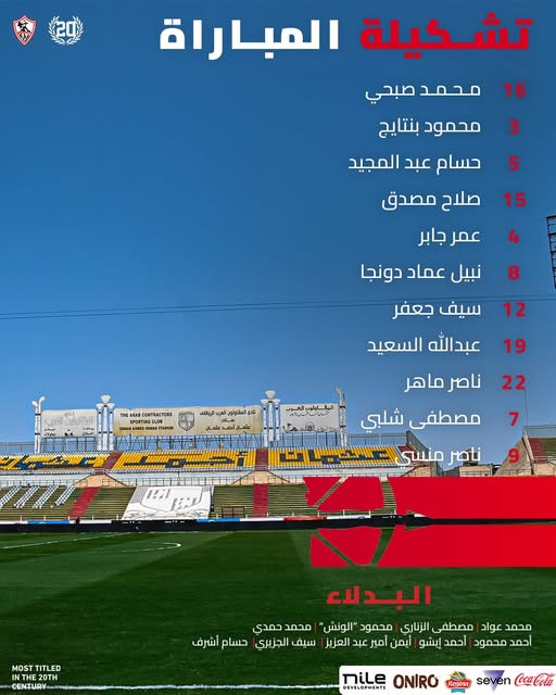 سيراميكا كليوباترا ضد الزمالك.. تشكيل الفارس الأبيض